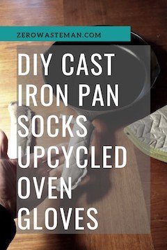 Diy cast iron pan socks upcycled gloves